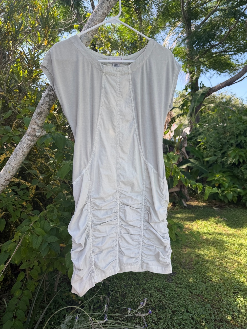 Wearables Light Grey Sand Dress Sporty Casual Cap Sleeve 96% cotton #pickleball
